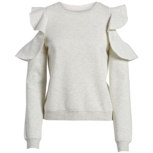 Rebecca Minkoff Gracie Ruffled Cold-Shoulder Sweatshirt size M Nwot - Picture 1 of 10